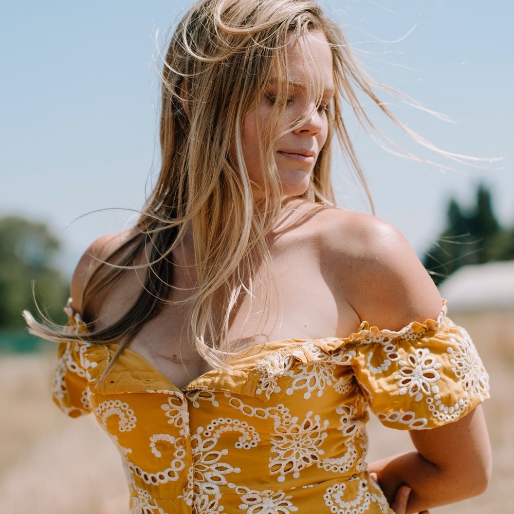Size Medium Romantic Femme Yellow Summer Dress